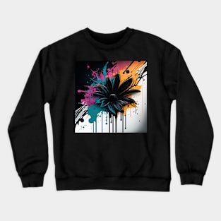 Cosmic Flower Two Splatter Paint Crewneck Sweatshirt